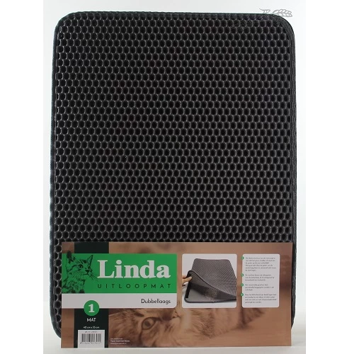 KATTENBAK MAT DUBBEL 40X55CM ZWART 3 KATTENBAK MAT DUBBEL 40X55CM ZWART