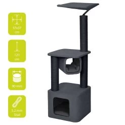 KRABPAAL OKINAWA 37X37X121CM GRIJS