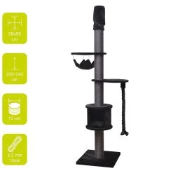 KRABPAAL CHESTER 58X58X220-250CM ZWART