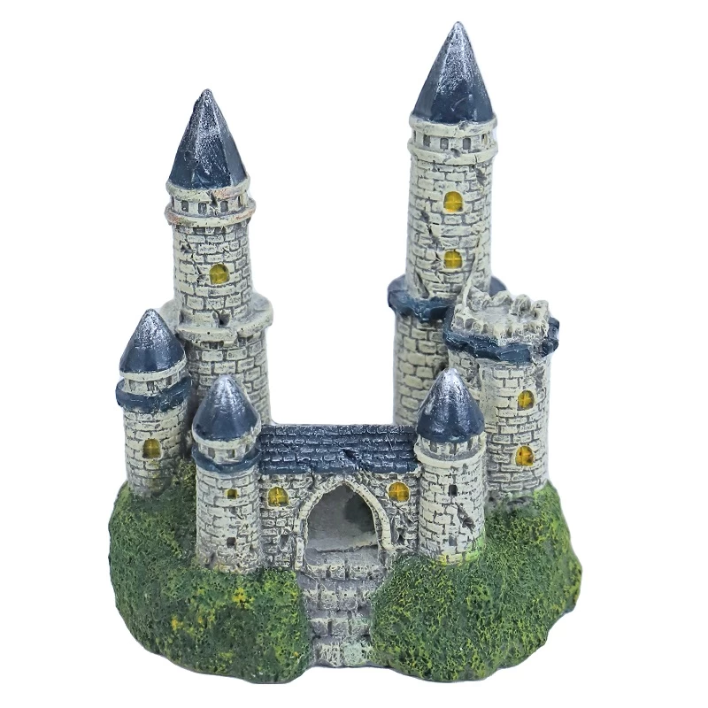 AQUA DECO ORNAMENT KASTEEL BLAUW/WIT 3 AQUA DECO ORNAMENT KASTEEL BLAUW/WIT