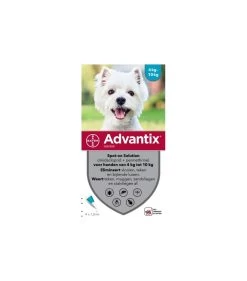 Advantix 100, Voor Honden Van 4-10kg, 4 Pipetten
